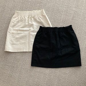 Two J. Crew mini skirts, size 4